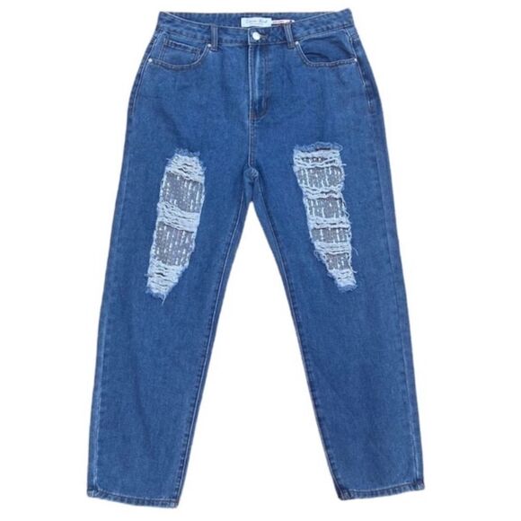 Indigo Rising Jeans Mom - Picture 1 of 4